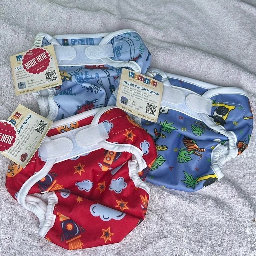 Bummis Super Whisper Wrap Size M 15-30lbs rocket big city jungle boys NWT